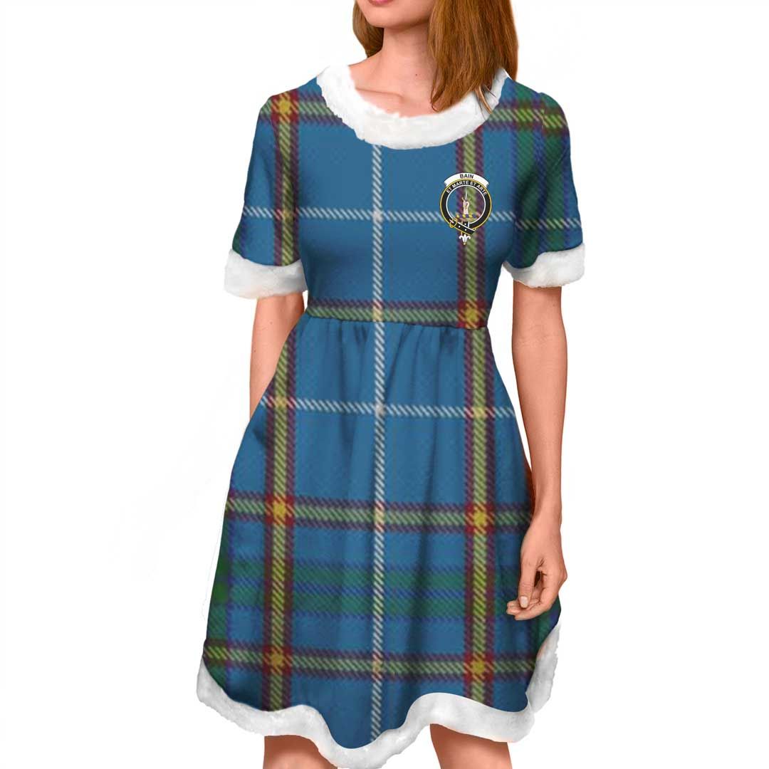 Bain Clan Tartan Crest Christmas Dress