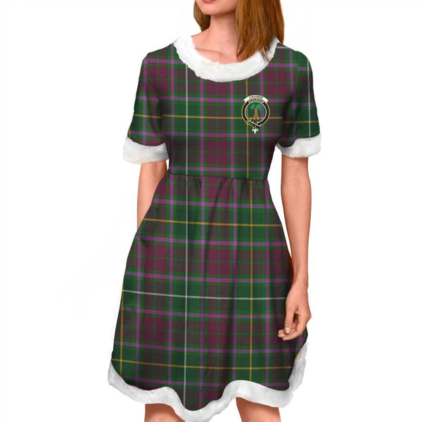 Crosbie Clan Tartan Crest Christmas Dress