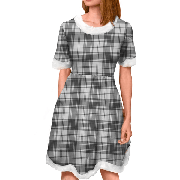 Douglas Grey Modern Tartan Classic Christmas Dress