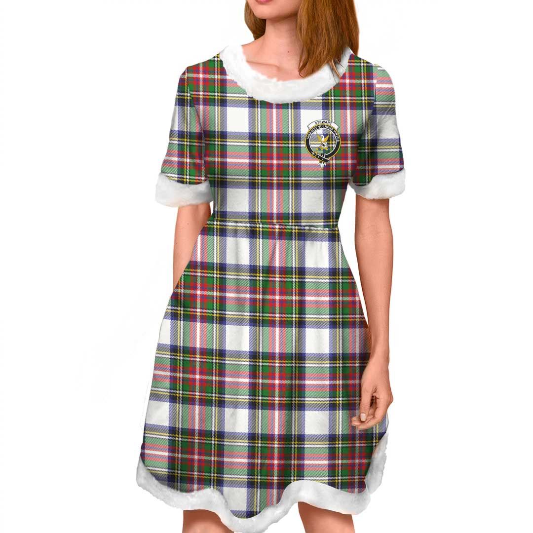 Stewart Dress Modern Clan Tartan Crest Christmas Dress