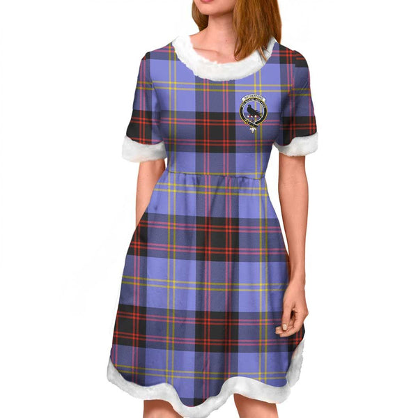 Rutherford Clan Tartan Crest Christmas Dress