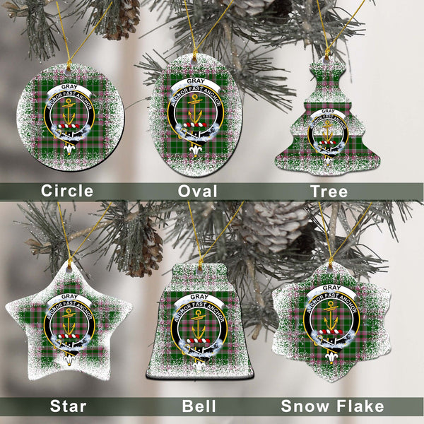 Gray Tartan Classic Ceramic Ornament