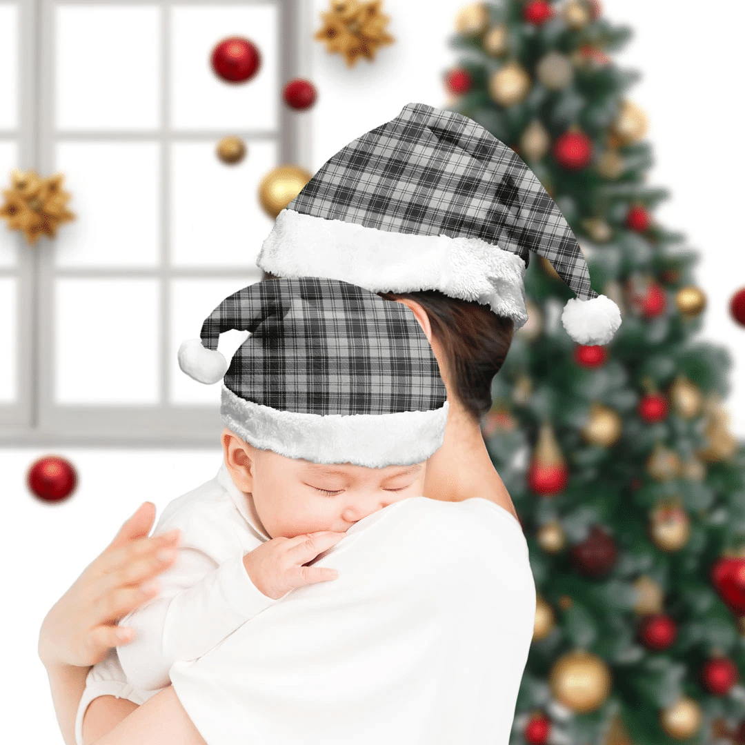 Douglas Grey Modern Tartan Classic Christmas Hat