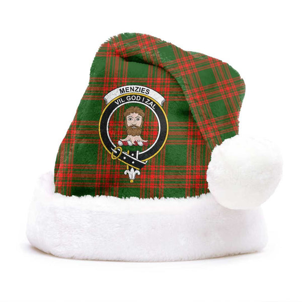 Menzies Green Modern Clan Tartan Classic Crest Christmas Hat