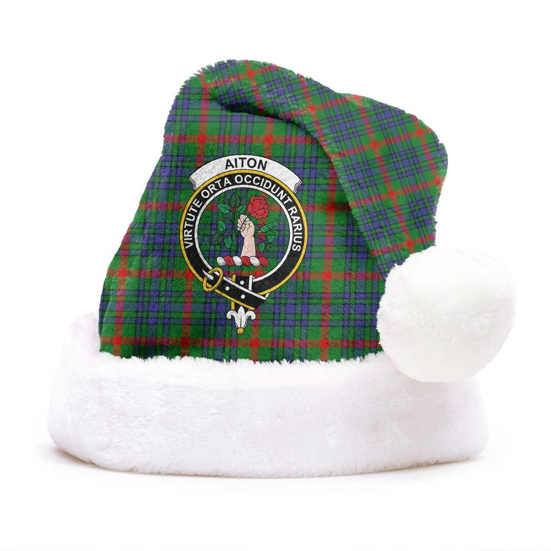 Aiton Clan Tartan Classic Crest Christmas Hat