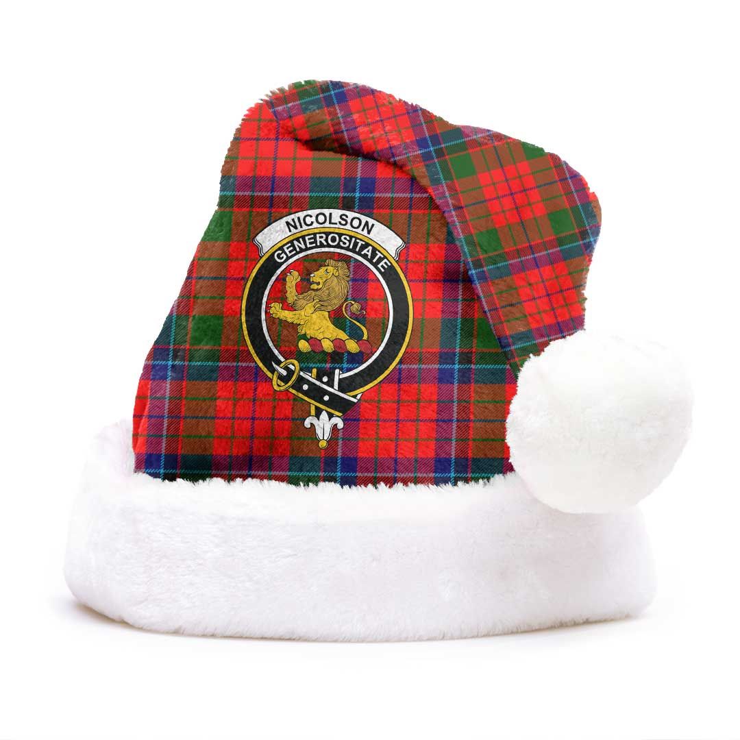 Nicolson Modern Clan Tartan Classic Crest Christmas Hat