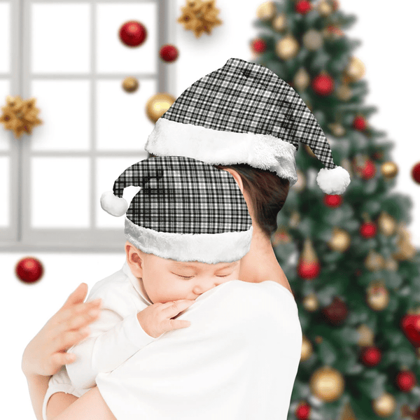 Scott Black & White Modern Tartan Classic Christmas Hat