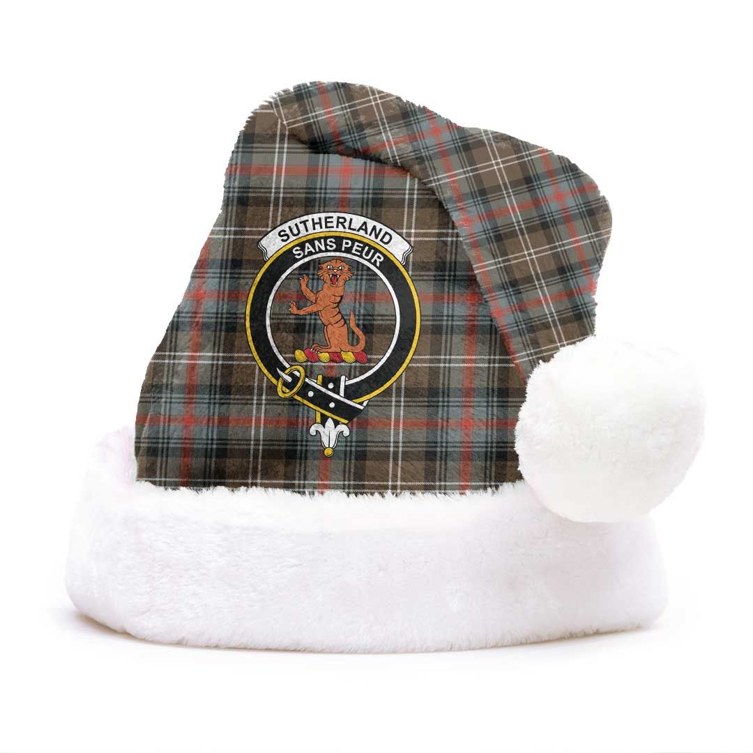 Sutherland Weathered Clan Tartan Classic Crest Christmas Hat