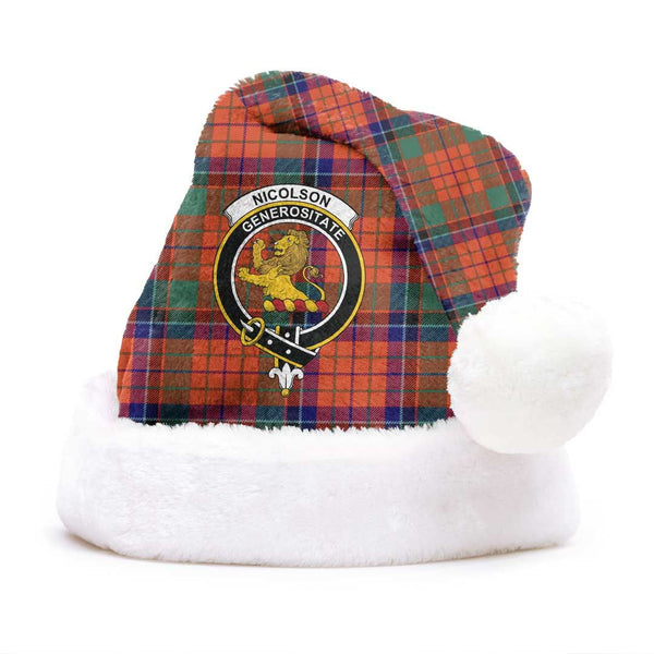 Nicolson Ancient Clan Tartan Classic Crest Christmas Hat