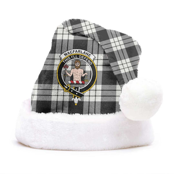 MacFarlane Black & White Clan Tartan Classic Crest Christmas Hat