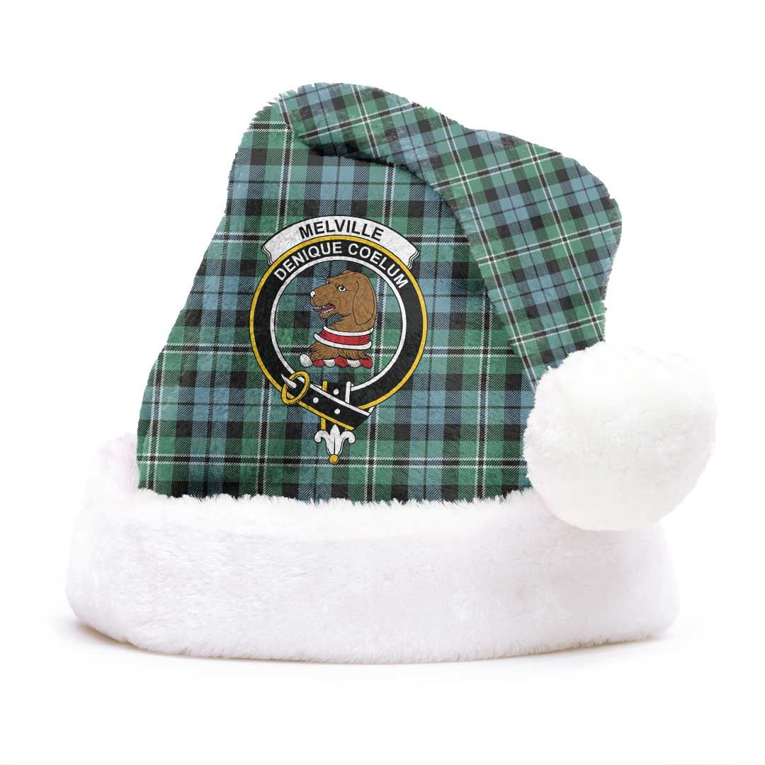 Melville Clan Tartan Classic Crest Christmas Hat