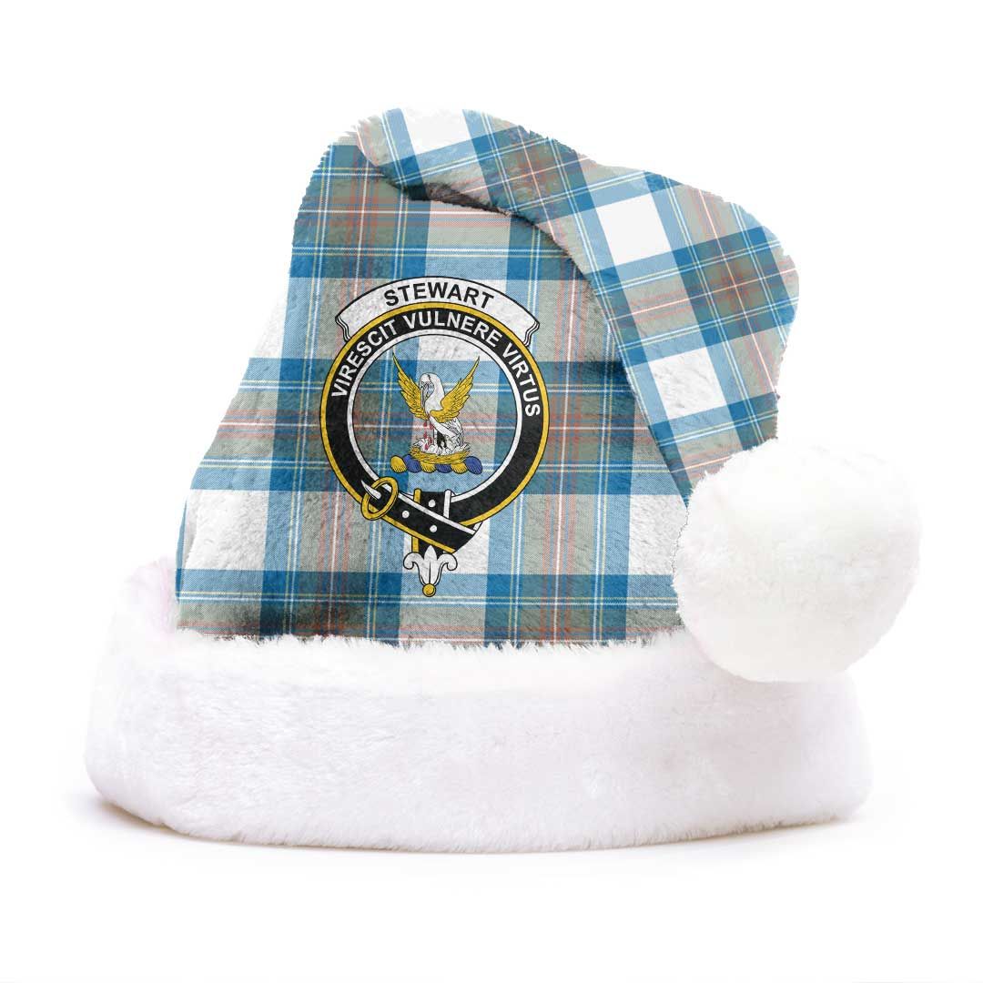 Stewart Muted Blue Clan Tartan Classic Crest Christmas Hat