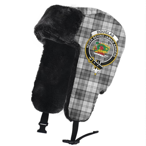 Douglas Grey Modern Tartan Classic Crest Trapper Hat