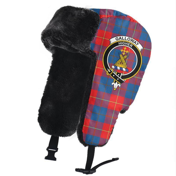 Galloway Red Tartan Classic Crest Trapper Hat