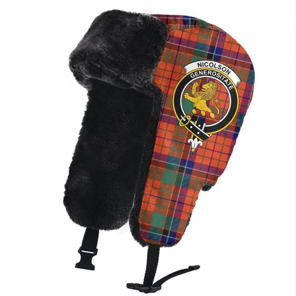 Nicolson Ancient Tartan Classic Crest Trapper Hat