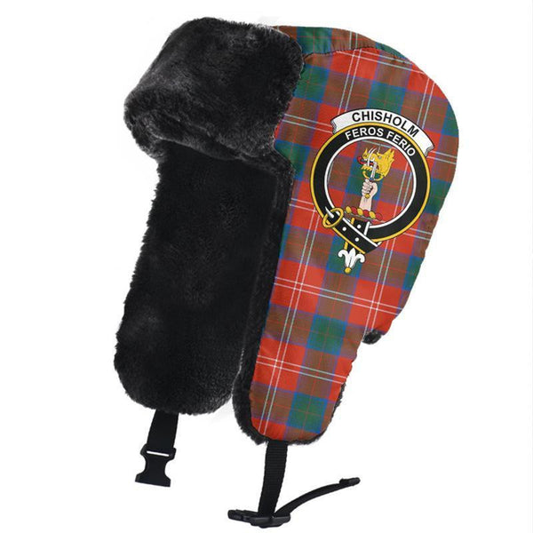 Chisholm Ancient Tartan Classic Crest Trapper Hat