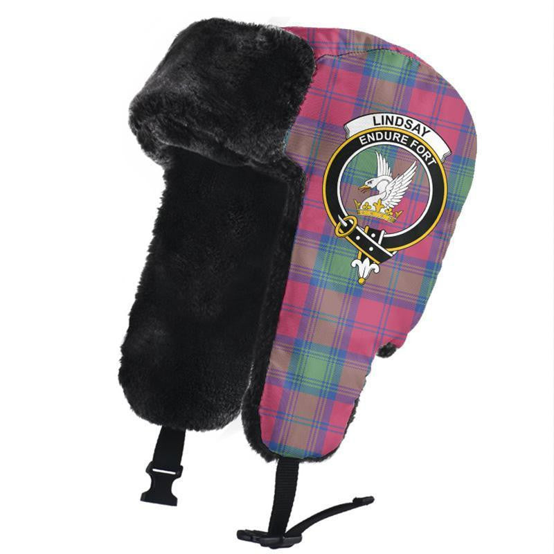 Lindsay Ancient Tartan Classic Crest Trapper Hat