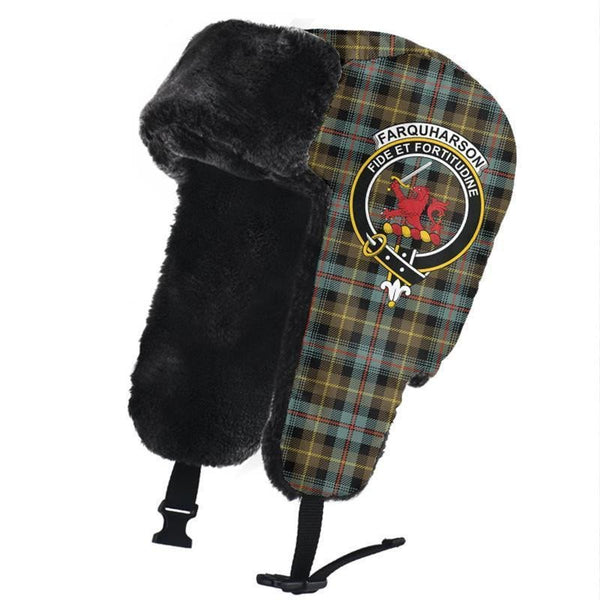 Farquharson Weathered Tartan Classic Crest Trapper Hat