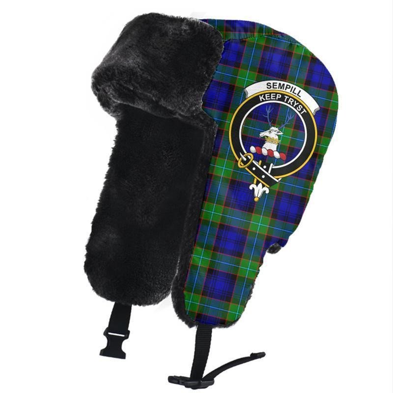 Sempill Modern Tartan Classic Crest Trapper Hat