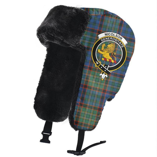 Nicolson Hunting Ancient Tartan Classic Crest Trapper Hat