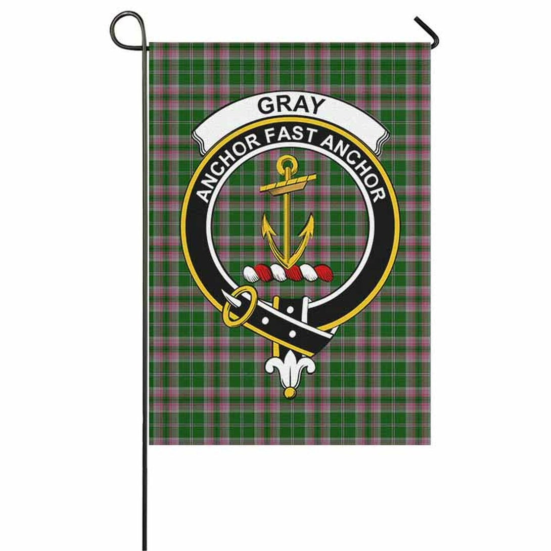 Gray Tartan Classic Crest Garden Flag