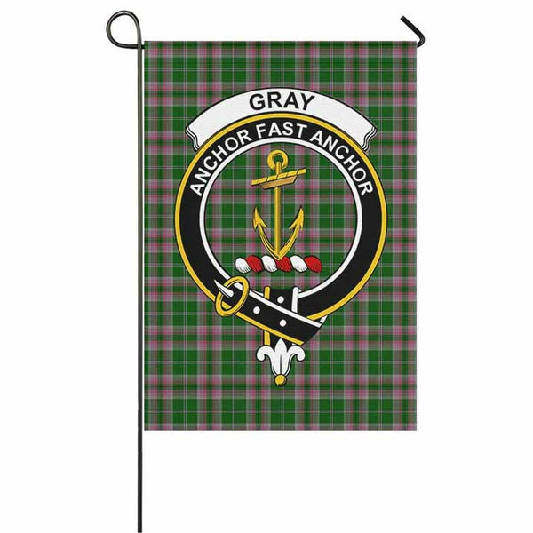 Gray Tartan Classic Crest Garden Flag