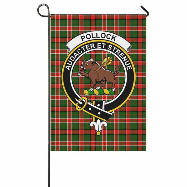 Pollock Tartan Classic Crest Garden Flag