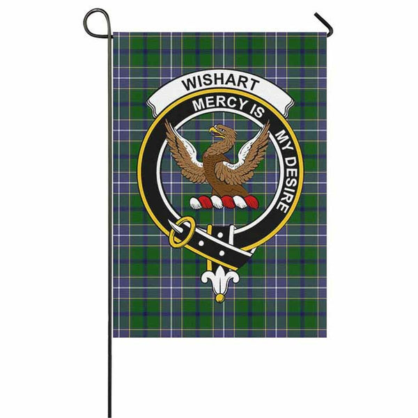 Wishart Tartan Classic Crest Garden Flag