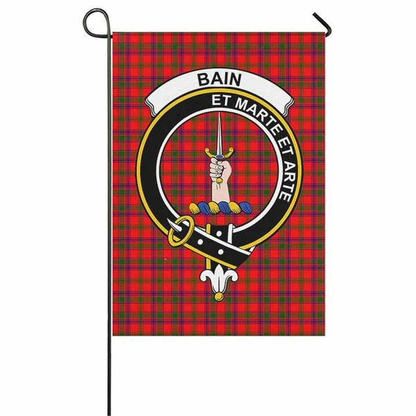 Bain Tartan Classic Crest Garden Flag