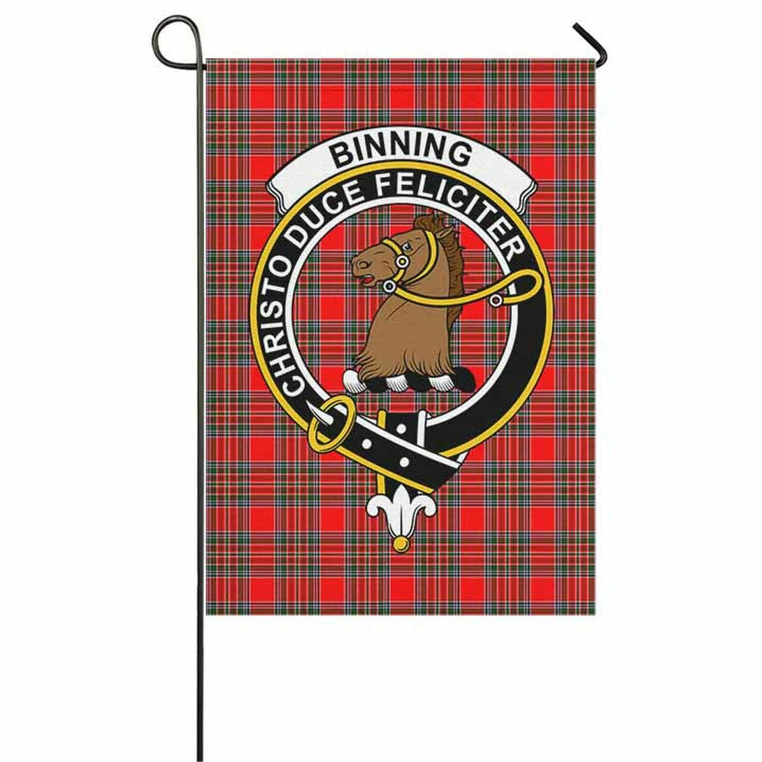 Binning of Wallifoord Tartan Classic Crest Garden Flag