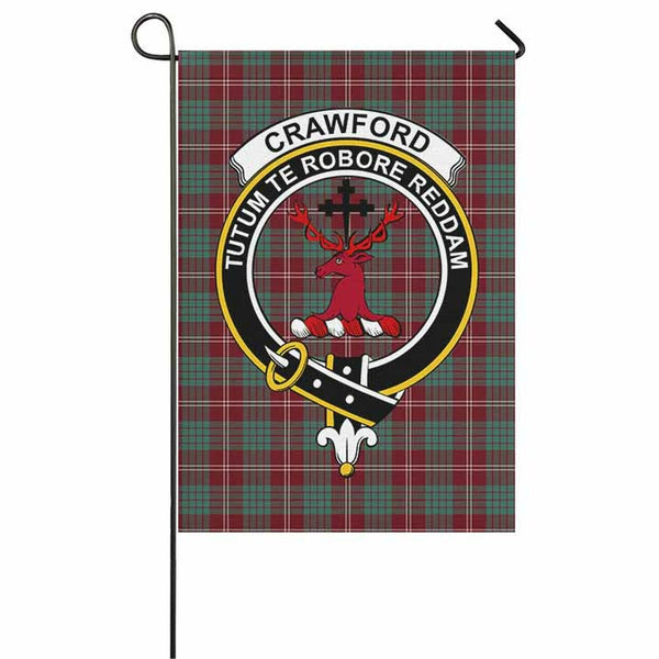 Crawford Tartan Classic Crest Garden Flag