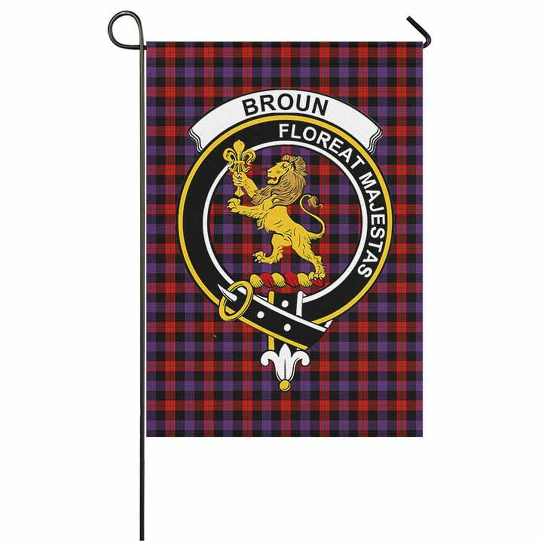 Broun Tartan Classic Crest Garden Flag