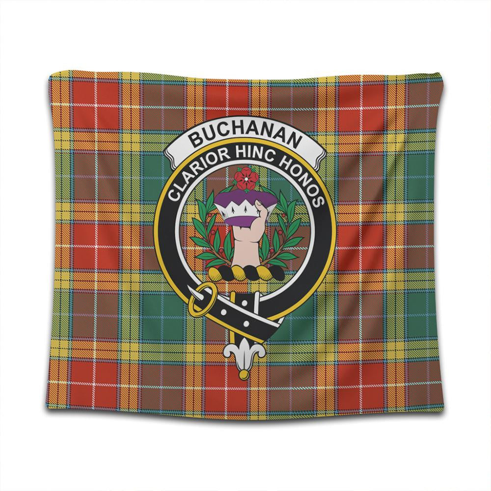 Buchanan Old Sett Tartan Classic Crest Tapestry