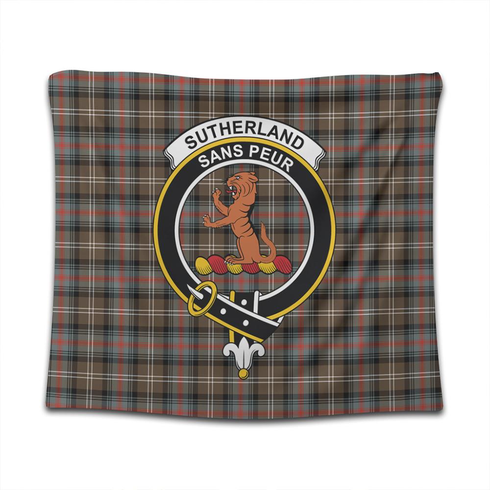 Sutherland Weathered Tartan Classic Crest Tapestry