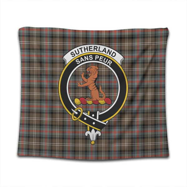 Sutherland Weathered Tartan Classic Crest Tapestry