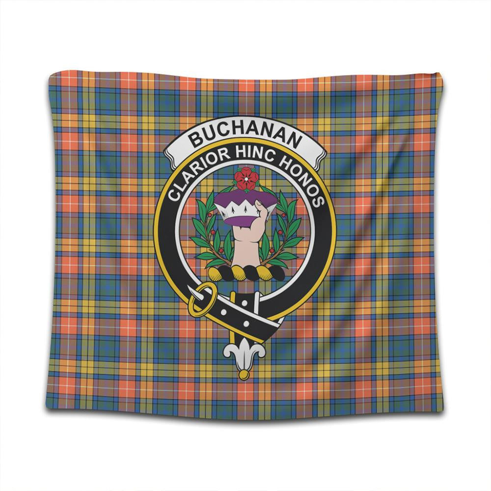 Buchanan Ancient Tartan Classic Crest Tapestry