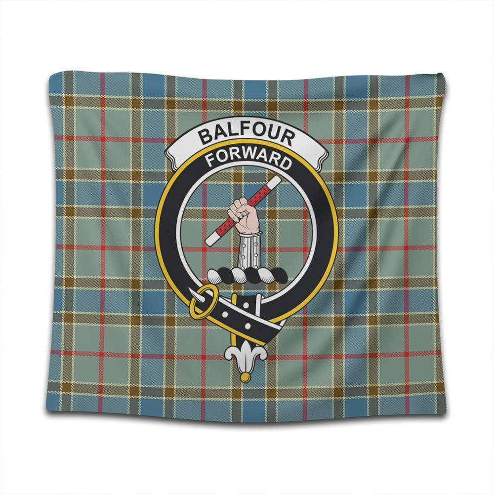 Balfour Blue Tartan Classic Crest Tapestry