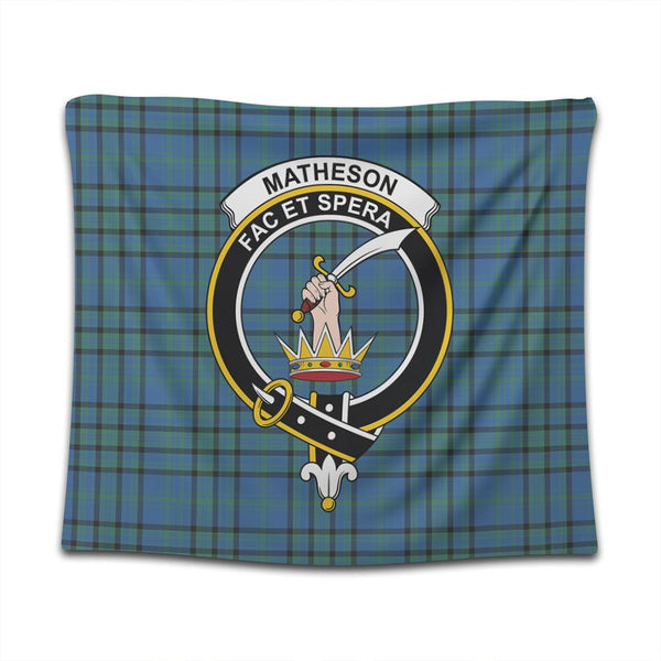 Matheson Hunting Ancient Tartan Classic Crest Tapestry