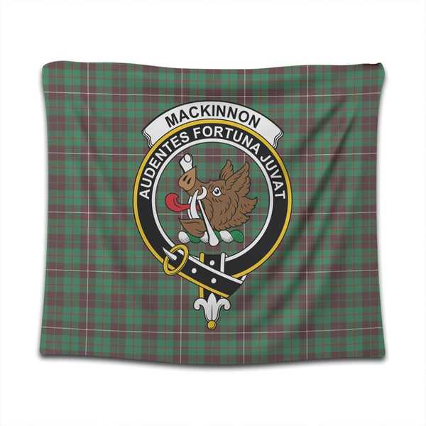 MacKinnon Hunting Ancient Tartan Classic Crest Tapestry