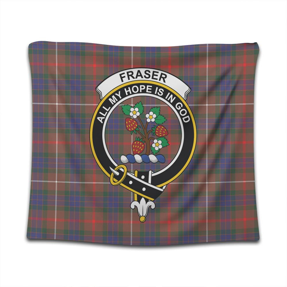 Fraser Hunting Modern Tartan Classic Crest Tapestry