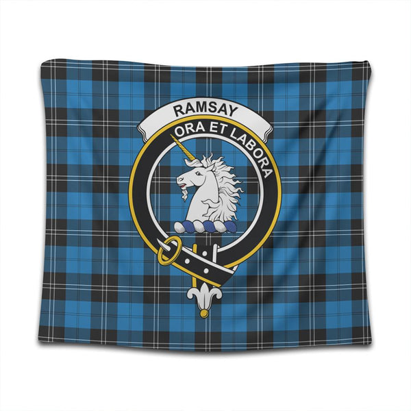 Ramsay Blue Ancient Tartan Classic Crest Tapestry