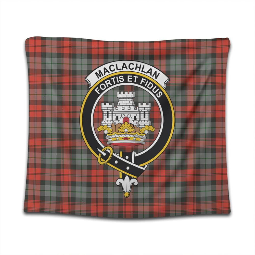 MacLachlan Weathered Tartan Classic Crest Tapestry