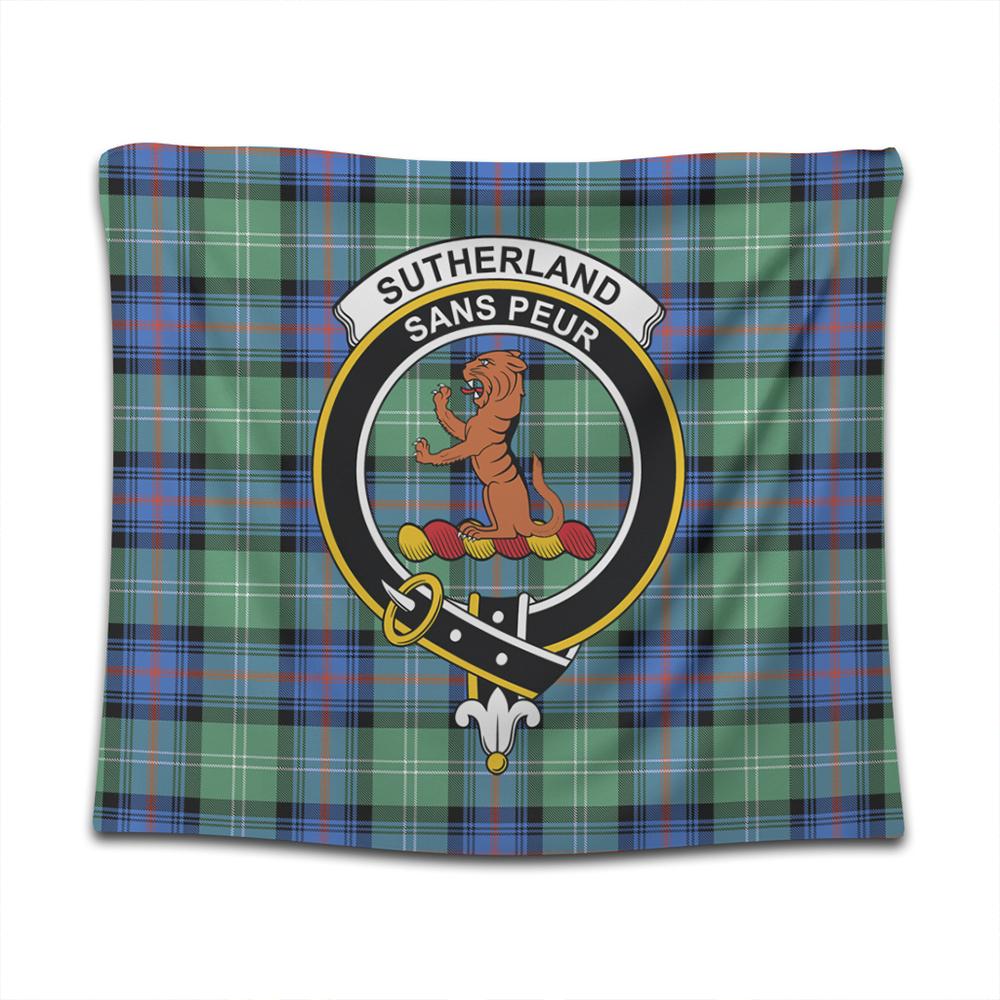 Sutherland Old Ancient Tartan Classic Crest Tapestry