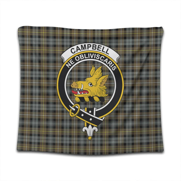 Campbell Argyll Weathered Tartan Classic Crest Tapestry