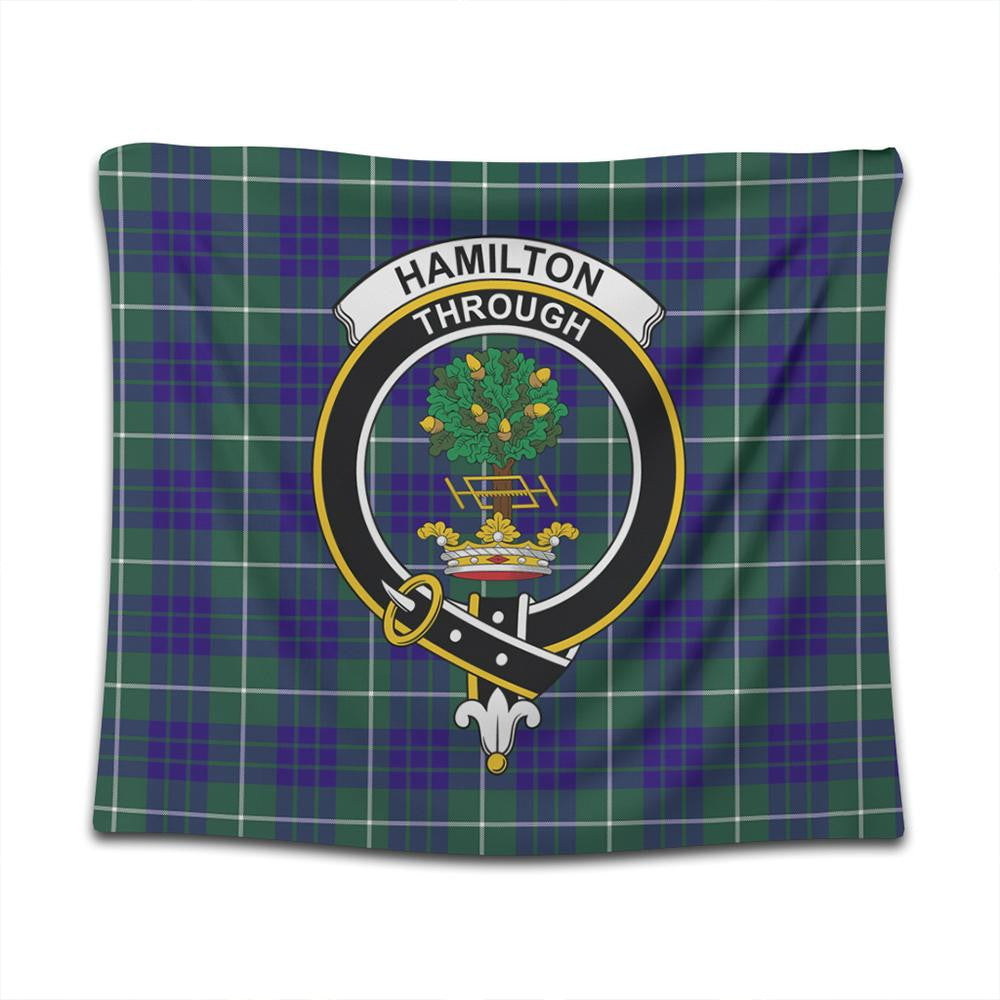 Hamilton Hunting Modern Tartan Classic Crest Tapestry