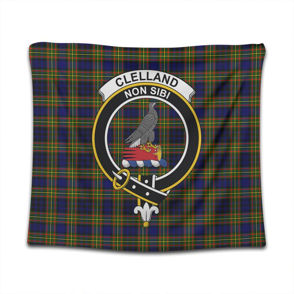 Clelland Modern Tartan Classic Crest Tapestry