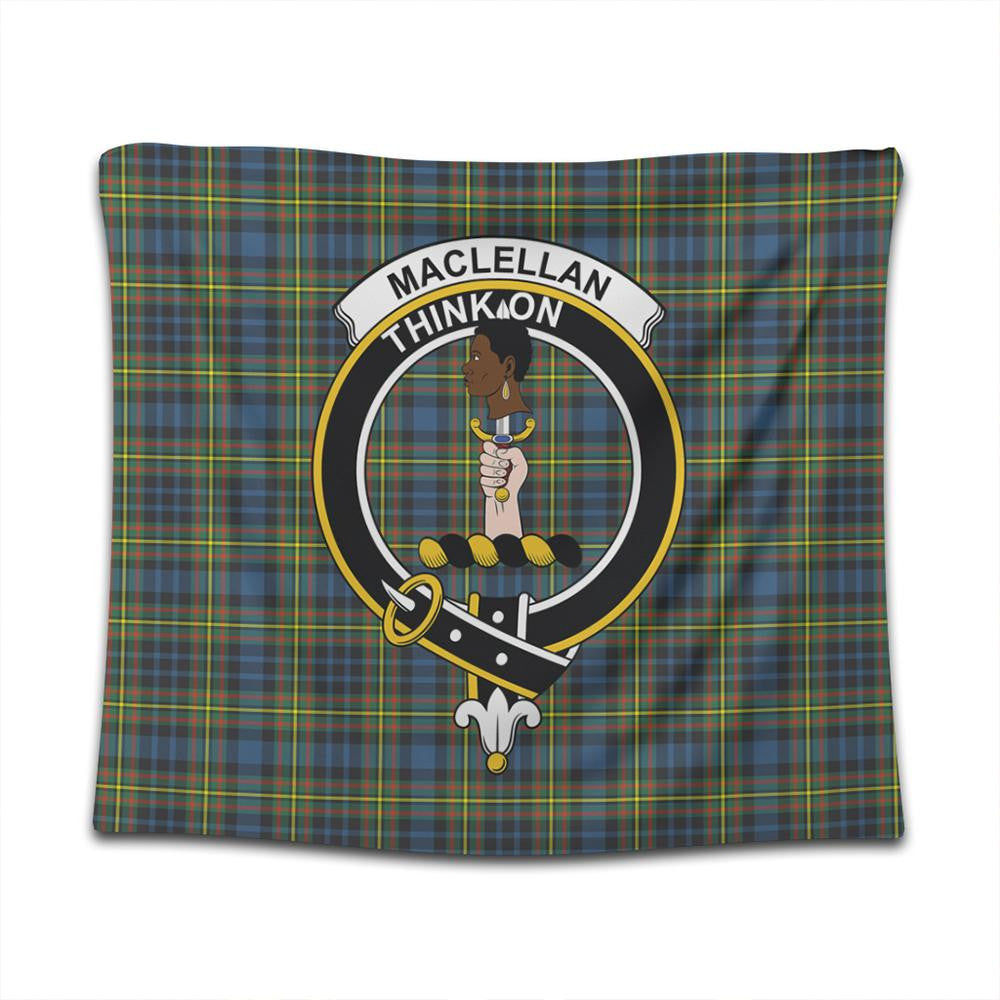 MacLellan Ancient Tartan Classic Crest Tapestry