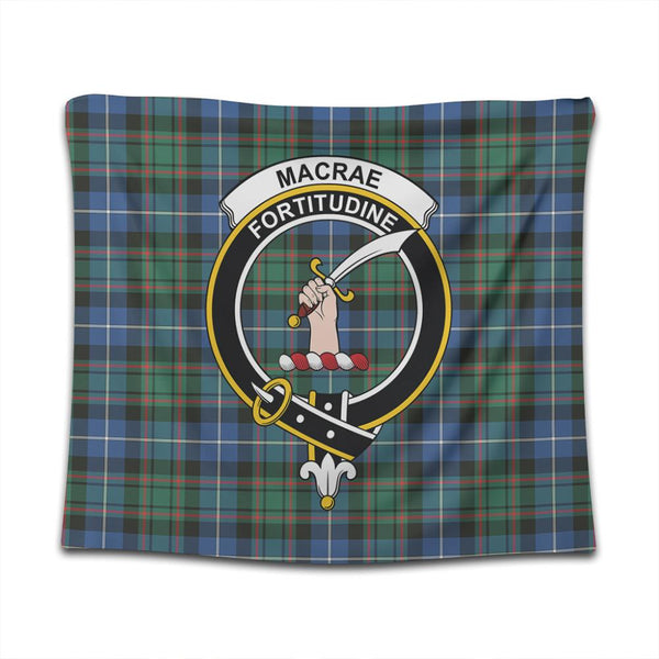 MacRae Hunting Ancient Tartan Classic Crest Tapestry