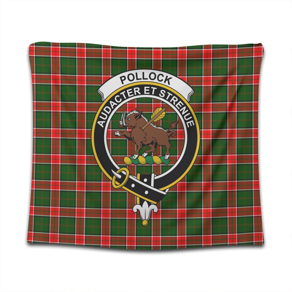 Pollock Modern Tartan Classic Crest Tapestry