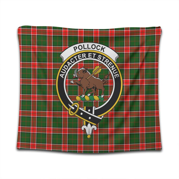 Pollock Modern Tartan Classic Crest Tapestry